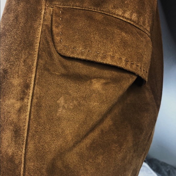 Brown Golden Bear Leather Suede  Blazer Jacket - Picture 8 of 8
